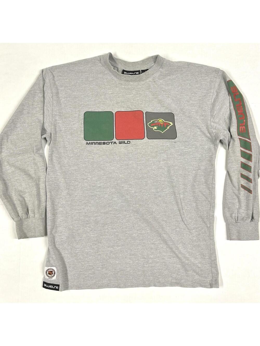 NHL Minnesota Wild Long Sleeve Shirt Men’s Size L Hockey Blue Line Brand